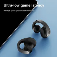 Écouteurs sans fil à clip d'oreille 5.4 avec annulation active du bruit, design étanche à LED pour le sport et la course - Son stéréo HiFi