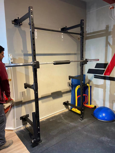 Máquinas de gimnasio al mejor precio Productos de <span class=keywords><strong>fitness</strong></span> Entrenador de gimnasia de peso libre DZ050 Estante de sentadillas montado en la pared Medio estante Uso en el centro de gimnasio - Product Image 3