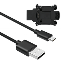 Adaptador de Carga de Repuesto para Reloj Garmin Descent Mk1, Base de Carga Magnética para Pulsera Inteligente, Cable USB con Revestimiento de PVC y TPE, Carga de 1A, Color Negro