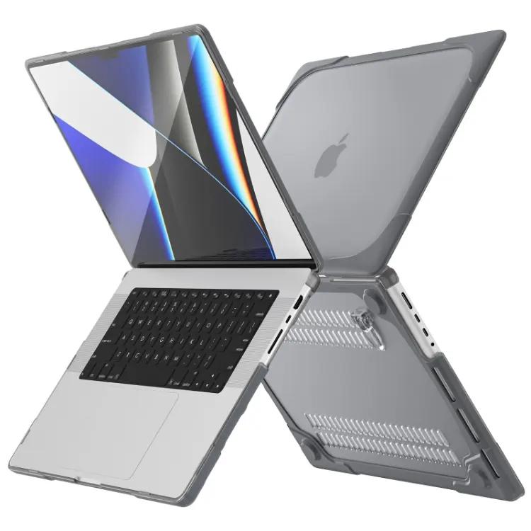เคสฝาครอบแล็ปท็อป TPU สำหรับ MacBook Pro 16นิ้วเคส2023 2021พร้อมขาตั้ง