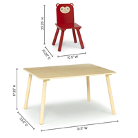 Ensemble table et chaises Animal Adventure pour les activités artistiques et créatives des enfants, utilisation en extérieur, à l'école, pour les repas - Robuste et durable
