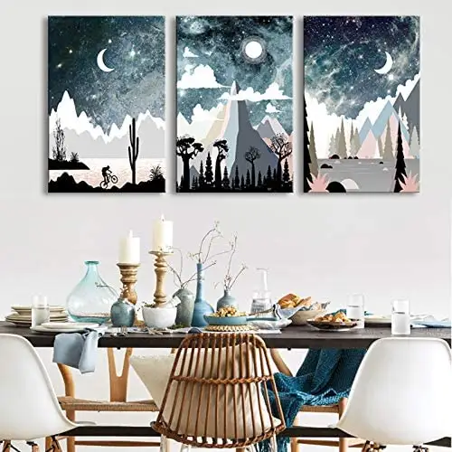 Hot sale Modern Wall Decor Landscape Oil Painting Night Mountain Birds Landscape Diy Painting By Numbers
