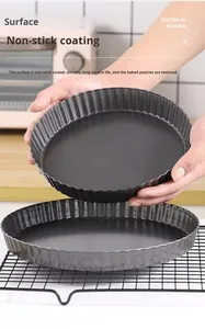 กระทะทาร์ตขนาด8นิ้วกระทะสำหรับใช้ในครัวที่บ้าน3.75In ผลิตภัณฑ์พาย<span class=keywords><strong>ไข่</strong></span>คัสตาร์ดกระทะเหล็กไม่ติดกระทะขนาด9นิ้ว - Product Image 4