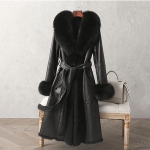 <span class=keywords><strong>Cappotto</strong></span> personalizzato da donna con pelliccia di coniglio sottile in pelle con chiusura monopetto cappotti da donna - Product Image 3