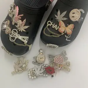 New Designer Clog Pieces Charms Shoe Decorations Metal Bling Diy Hot Sale High Class Diamond Designer Clog Charms Shoe Charm