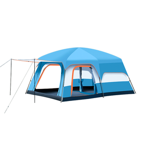 Tente de <span class=keywords><strong>camping</strong></span> automatique imperméable pour l'extérieur avec deux chambres et poteaux en fibre de verre - Option économique pour les campeurs - Product Image 1