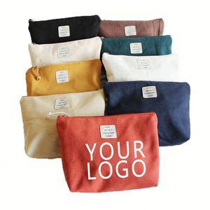 Eco Friendly Custom Printed Logo Blank <b>Make</b> <b>up</b> Organic Cotton Plain Travel New Cosmetic Makeup <b>Bag</b> Canvas With Zipper - Product Image 1