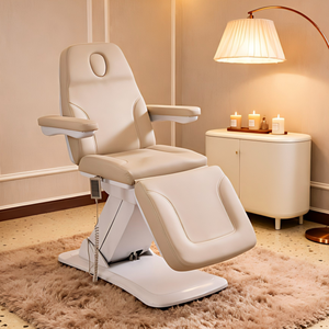 Cama de Masaje de 3 Motores con Base LED de Madera, Control de Pie, Sin Reposabrazos, para Tratamientos Faciales y Lavado de Cabello, Certificación CE para Spa Médico - Product Image 6