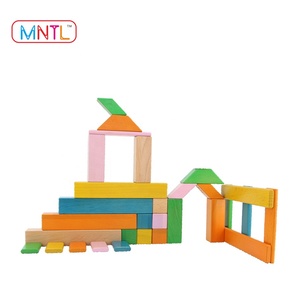 Blocs magnétiques pour enfants jouet éducatif similaire à Tegu ensemble de 60 pièces jouets magnétiques en bois - Product Image 2