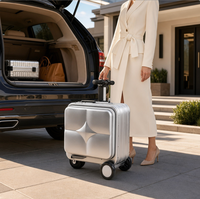 Valise électrique à roulettes avec cadre en aluminium, alimentée par batterie, pour les voyages, fabriquée en Chine