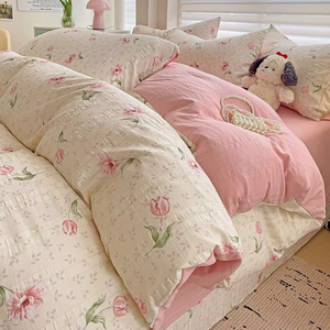 Hoa Duvet Cover Set Hoa Tấm Gối Mềm Bìa Không Có Làm Đầy Ấm Khăn Trải Giường Đôi Đầy Đủ Nữ Hoàng Kích Thước Bộ Đồ Giường Nhà Thiết Lập - Product Image 5