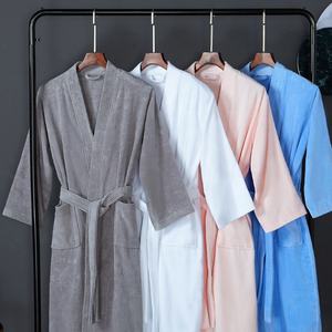 Home Hotel Spa Women Men <strong>100</strong>%<strong>cotton</strong> Velvet Thick Long <strong>Bathrobe</strong> Robe with Your logo - Product Image 3