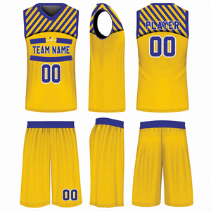 ชุดบาสเก็ตบอลโพลีเอสเตอร์ 100% ผลิตตามสั่ง ขายส่งจากโรงงาน น้ำหนักเบา ระบายอากาศได้ดี พิมพ์โลโก้ ชื่อผู้เล่น - Product Image 1