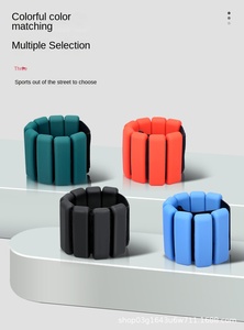 Pulseras y tobilleras de silicona roja con peso ajustable BSTAR, pesas para brazos y muñecas de 2 lb (par), equipo de fitness unisex - Product Image 6