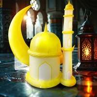 Ramadan Inflatables Outdoor Blow Up Décoration de vacances musulmanes Mosquée gonflable avec lumière intégrée pour la maison, la pelouse, la cour et la fête