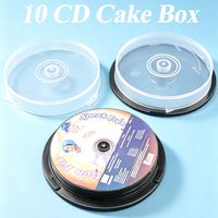 Boîte à CD en plastique transparent SUNSHING, boîte à disques CD/DVD vide, conteneur de rangement rond pour disques CD/DVD, étui à disques DVD en plastique transparent