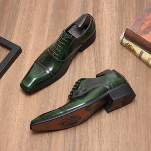 Chaussures habillées pour hommes 2025, toutes saisons, bout pointu à trois boutons, cuir véritable, respirantes, antidérapantes, légères, en caoutchouc - Product Image 3