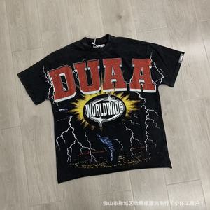 T-shirt da uomo di alta qualità, vintage, effetto invecchiato, lussuosa, 100% cotone pesante, oversize, lavaggio acido. - Product Image 5