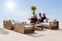 Conjuntos de Muebles de Jardín para Patio Exterior, Silla de Madera, Sofá Seccional, Muebles de Madera, Silla Giratoria de Teca