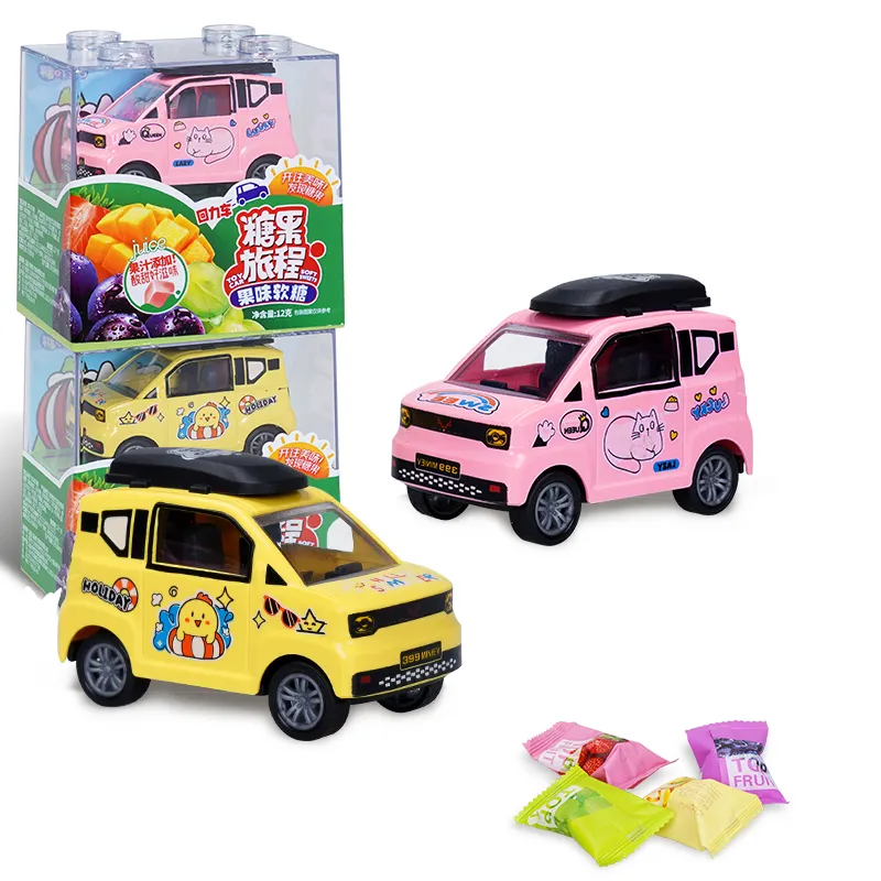 Fivestar New Candy with Toys Educational DIY Play Mini Pull Back Car Toy For Kids Girls and Boys