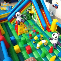 WODI - Castillo Inflable de PVC de Grado Comercial de 0,55 mm, Castillo Inflable con Tobogán, Barco Pirata Inflable, Actividad para Carnaval Escolar Acuático