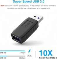 Adaptateur USB 3.0 ultra-rapide 5 Gbit/s mâle-femelle, connecteur d'extension de port USB compact et portable Plug-and-Play pour ordinateurs portables et disques durs