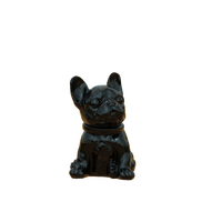 Pot de rangement en céramique OEM/ODM personnalisé, peint à la main, bouledogue français noir, figurine animale moderne, conteneur en porcelaine de marque, cadeau