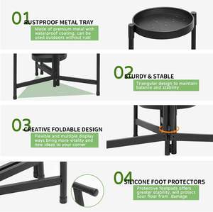 Support <span class=keywords><strong>de</strong></span> <span class=keywords><strong>pot</strong></span> <span class=keywords><strong>de</strong></span> fleurs <span class=keywords><strong>pour</strong></span> sol, intérieur/extérieur, standard, robuste, support <span class=keywords><strong>de</strong></span> plante, étagère à plusieurs niveaux, support d'affichage à plusieurs niveaux, étagère en fer - Product Image 4