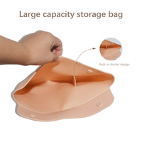 Pochette de maquillage portable en silicone, étui à cosmétiques, organiseur de voyage lavable avec logo personnalisé