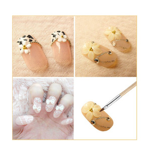 Pinceau à ongles en nylon avec manche en bois, virole sertie, pour sculpture de cristaux et peinture au gel UV, pour manucure - Product Image 4