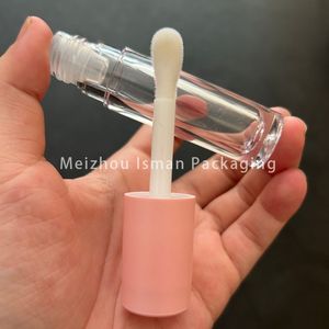ISMAN Nouveaux tubes ronds de 5 ml pour gloss à lèvres, emballages transparents vides pour gloss, applicateur à grande brosse noir, blanc, rose, logo personnalisé - Product Image 6