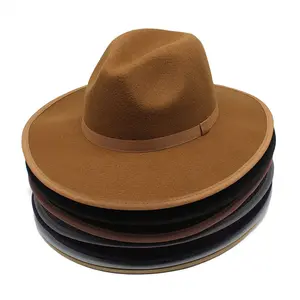 2023 Neue Fedora Hüte mit bedeckter Kante Großhandel Flat Wide Brim Mexican Panama Hut