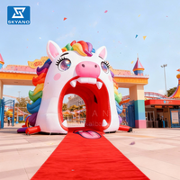 Arches gonflables d'animaux de dessins animés personnalisés créatifs colorés géants gonflables grande bouche entrée de chevaux pour l'entrée d'événements