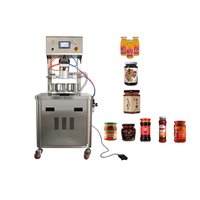 Machine automatique de vissage et de bouchage sous vide à quatre postes pour bouteilles/bocaux en verre