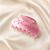 Pinces à cheveux requin texturées en strass givrés pour femmes et filles, adorables accessoires capillaires coréens en acétate, bijoux