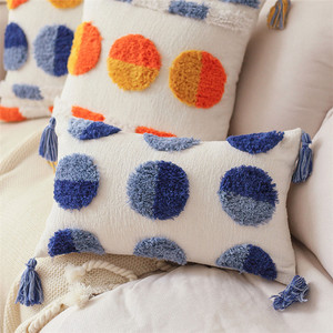 Hot Sale Marok kanis cher Stil Ethnische bunte handgemachte Quaste Sofa Hotel 18x18 Tufted Kissen bezug // - Product Image 2