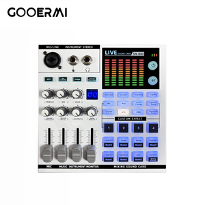 Carte son mixeur audio RGB avec alimentation fantôme 48V et effets sonores multiples pour <span class=keywords><strong>studio</strong></span> à domicile, interface d'enregistrement, podcast et diffusion en direct - Product Image 1
