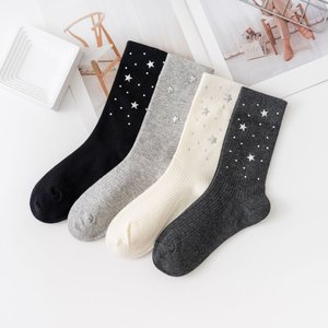 Calcetines tobilleros <span class=keywords><strong>de</strong></span> algodón peinado con purpurina y diamantes <span class=keywords><strong>de</strong></span> imitación <span class=keywords><strong>de</strong></span> estrella, cálidos y dulces, <span class=keywords><strong>para</strong></span> <span class=keywords><strong>niñas</strong></span>, estilo preppy, al por mayor - Product Image 1