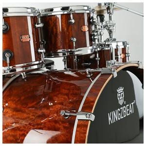 Batterie Factory Marque propre KINGZBEAT Kit de batterie en bois exotique sapele africain avec <span class=keywords><strong>tube</strong></span> de 28mm pour batteurs - Product Image 6