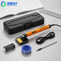 Kit de fer à souder rechargeable JCD 5V, puissance de sortie 60W, température réglable, électronique DIY, USB-C200, pointe biseautée, poignée crayon