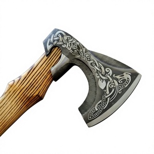 Hacha de Damasco de Venta Caliente con Cabeza de Acero Forjado y Mango de Madera Dura para Acampar y Cortar Leña al Aire Libre a Precio Económico - Product Image 4