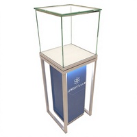 Comptoir de présentation de bijoux haut de gamme en métal doré pour magasin de bijoux sur mesure, design de mobilier de kiosque mural pour bijoux