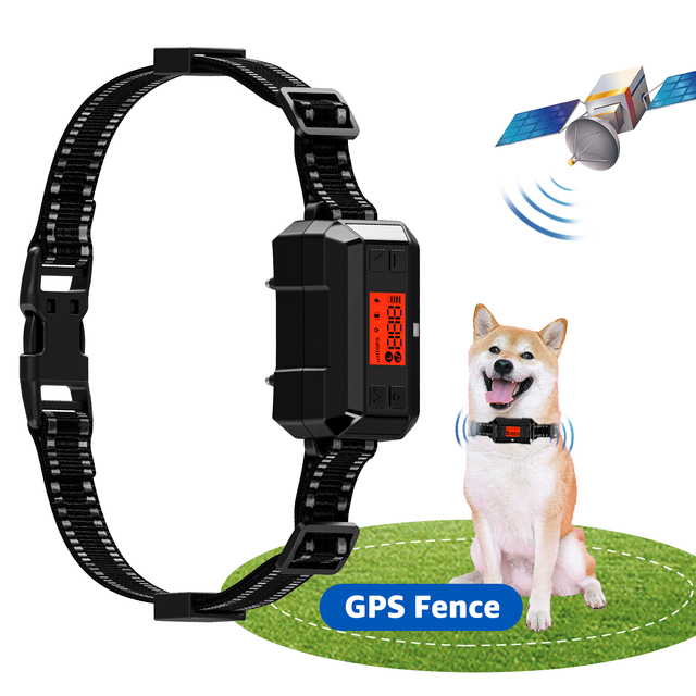 2025 Long-Range Intelligent GPS Electronic Fence New Waterproof Nylon Outdoor Dog Training Collar Wireless Pet Tracker