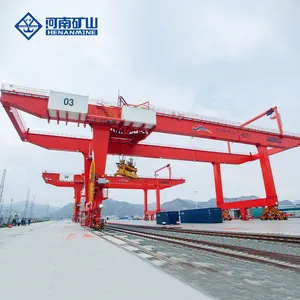 RMG tipi elektrikli çift kirişli demiryolu seyahat konteyner portal vinç 45 ton