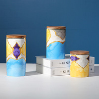 Ceramic Storage Box Sugar Tea Seasoning Miscellaneous Grains Can Creative Storage Jar with Lid