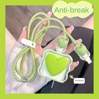 Protection de câble en spirale pour téléphone portable, mignonne et colorée, protection de câble de chargeur, protection de câble USB en gros