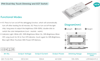 Interrupteur intelligent tactile étanche IP44 avec variateur CCT et capteur anti-buée pour système d'éclairage LED de miroir de salle de bain 12V 24V