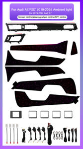 Éclairage d'ambiance OEM SJC pour <span class=keywords><strong>Audi</strong></span> A7/C8/S7/RS7 modèles 2019-2025 avec accessoires de garniture LED dynamiques 64 couleurs - Product Image 6