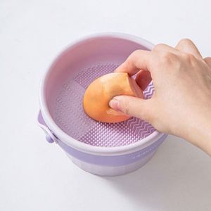 Silicone Makeup Cleaning Brush Scrubber Bowl Foldable Brush Cleaning Pad Portable Washing Tool Cosmetic Brush <b>Cleaner</b> - Product Image 6