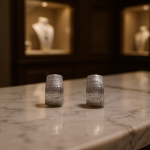 Boucles d'oreilles manchette de luxe en argent 925 avec micro-incrustation de diamants ronds pour un usage quotidien, bijoux unisexes - Product Image 2